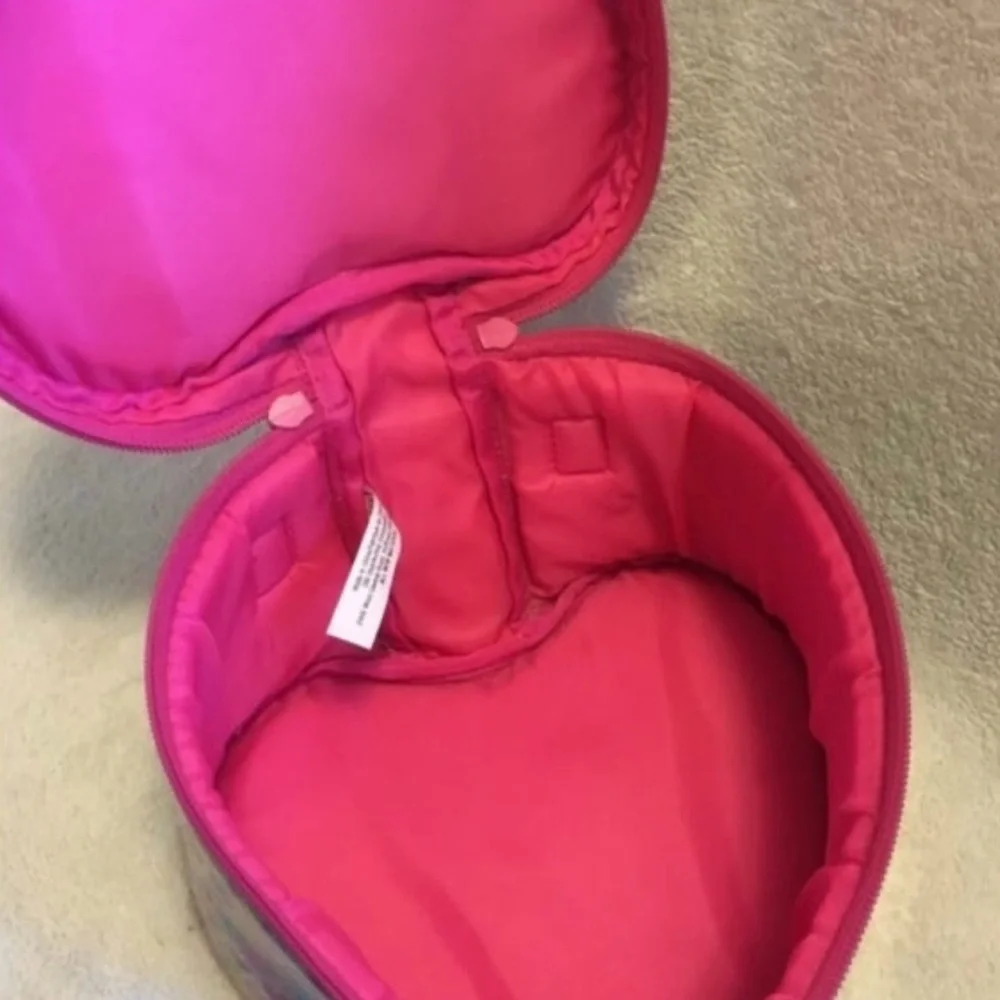 Glitter Heart Carry Case | Sparkle Cosmetic Bag | Kids Travel Pouch
